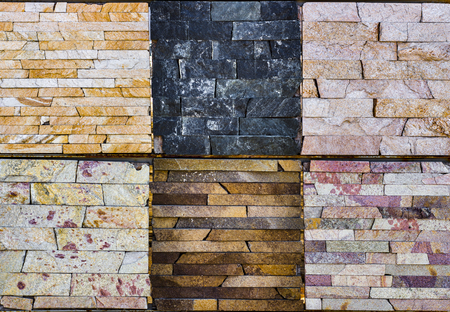 Various decorative tiles, and natural stone samplesの写真素材