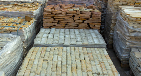 decorative building stone on a pallet can be used for advertising