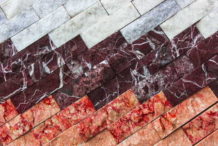 Marble texture decorative brick, wall tiles made of natural stone. Building materials.の写真素材