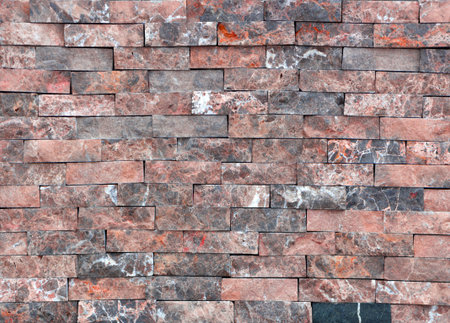 Marble texture decorative brick, wall tiles made of natural stone. Building materials.