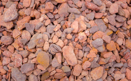 A sample of gravel from travertine and marble, used in landscape design to create a garden of stones