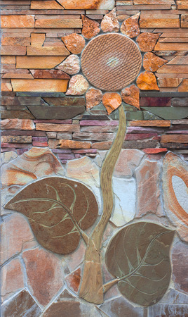 Exhibition fence sample from decorative concrete blocksの写真素材