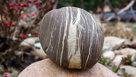 Large stones for use in landscape design, when mounting alpine slides and Japanese stone gardensの写真素材