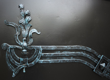 close up of forged element vintage fenceの写真素材