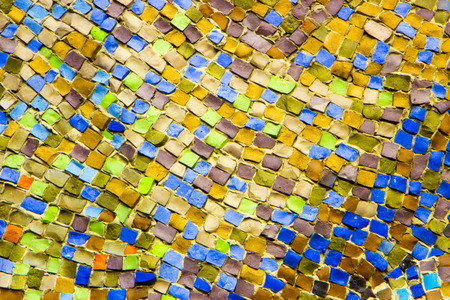 Mosaic of natural stone, travertine marble, sandstone and granite. backgroundの写真素材