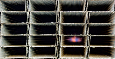 texture of galvanized steel profile in assortment, close up