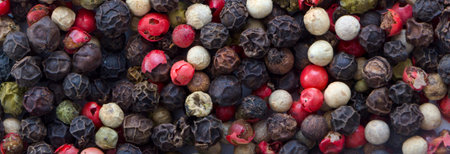 The pepper texture of different colors and varieties close up