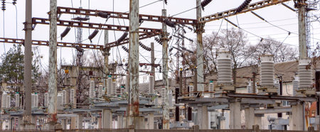 Electrical power transformer in high voltage substation