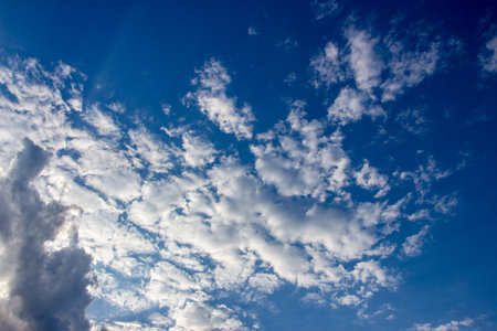 White cloud on a clear blue sky background