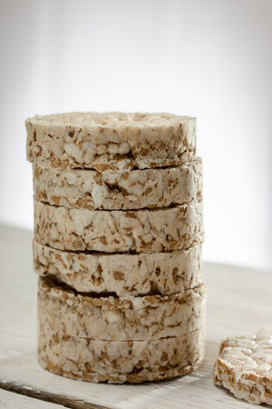 Sliced Oatmeal Bread on old Wooden Table close upの写真素材