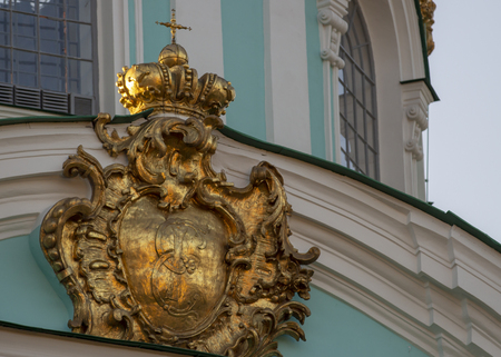 St Andrew's Church with stairs in autumn, Kiev close upの写真素材