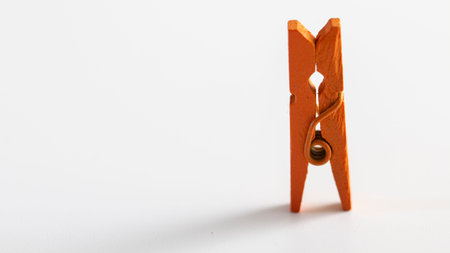 top view of colorful paper clip, black paper clip. Desk office concept, copy space, isolated on...