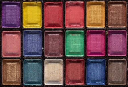 Colorful eye shadows palette. Makeup background. Colorful make-up paletteの写真素材