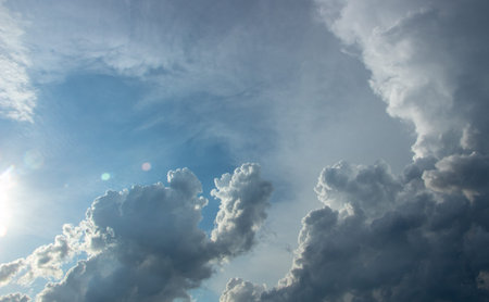 Light in the Dark and Dramatic Storm Clouds background Landscape