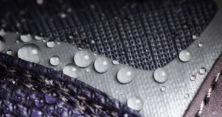 water resistant membrane fabric with water dropletsの写真素材