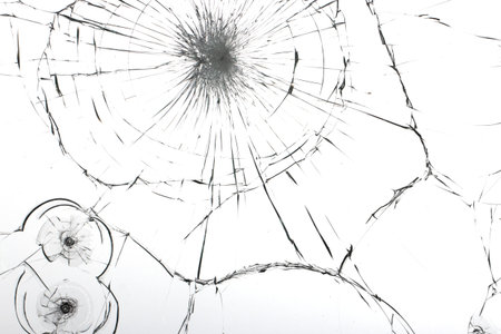 hole from a ball on a white background