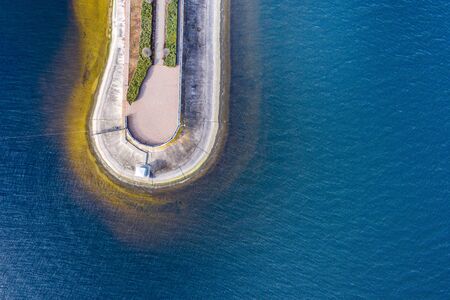 Mezhigorye National Park. View from the drone to the waterfront.の写真素材