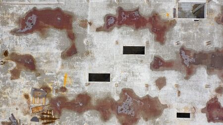 Background or texture of reinforced concrete structures. Top view of an abandoned construction site.の写真素材