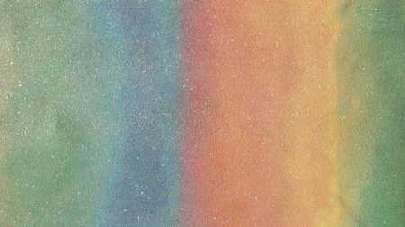 Abstract light sunny bokeh on orange paper background.の写真素材