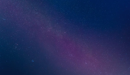 Part of the Milky Way galaxy in the night sky. Landscape of the starry night sky.