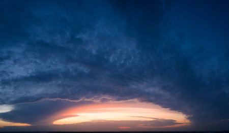 Sky, dawn or sunset with bright colors.