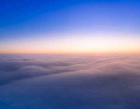 The sky above the clouds before dawn.の写真素材
