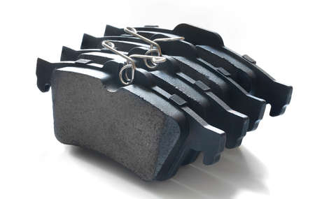 Set of new brake pads on a white background.の写真素材