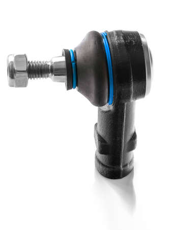 The tip of the tie rod silent blocks and nut on a white background.の写真素材