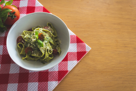 Fresh Pesto Pastaの写真素材