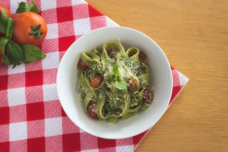 Fresh Pesto Pastaの写真素材