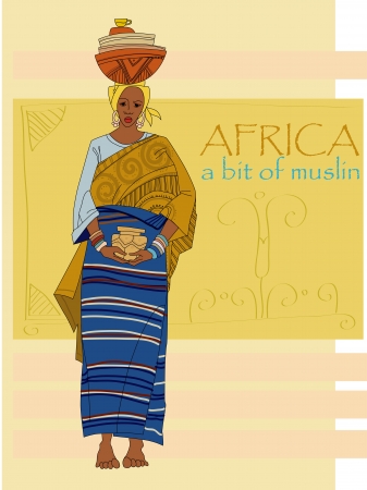 African woman in ethnic clothesのイラスト素材