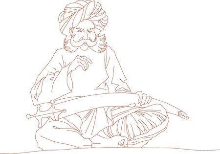 Arabic man with a swordの写真素材