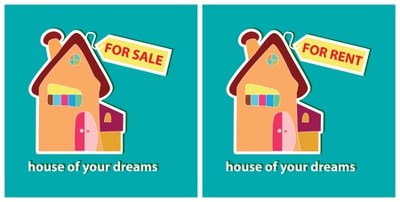 House for Sale and for Rentのイラスト素材