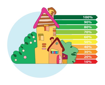 Solar panel houseのイラスト素材