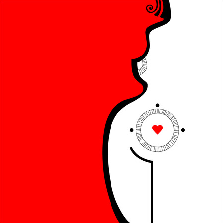 woman with loveのイラスト素材