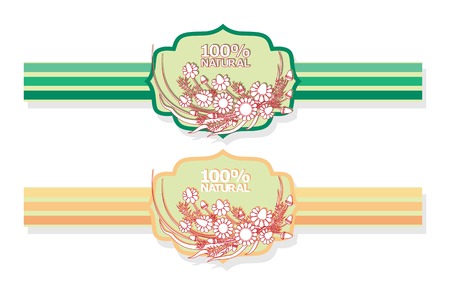 label with floral patternのイラスト素材