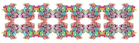 A multicolored ink drop swirling in water, creates an organic form of silky structure, with warm...