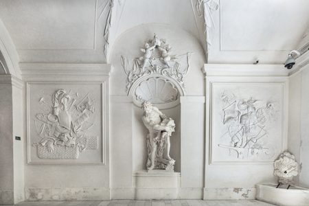 VIENNA, AUSTRIA - JUNE 25, 2016: Interior of Winter Palace (Stadtpalais) of Prince Eugene Savoy - is an important high baroque palace in Vienna. It was constructed 1695 - 1724.のeditorial素材