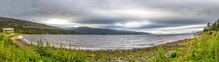Scandinavian northern nature. Beautiful view on Jiepmaluokta  bay in the municipality of Alta in Norway. In Sami language the name Jiepmaluokta is "bay of seals"の写真素材