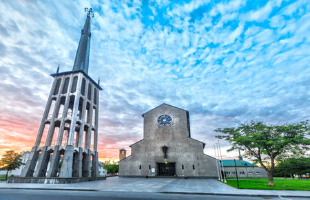 Bodo Cathedral (Norwegian: Bodo domkirke) is a cathedral in the municipality of Bodo in Nordland county, Norway. Polar night.の写真素材