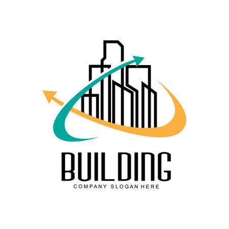 City Building Construction Logo Design Premium Quality Line Vector Illustrationのイラスト素材