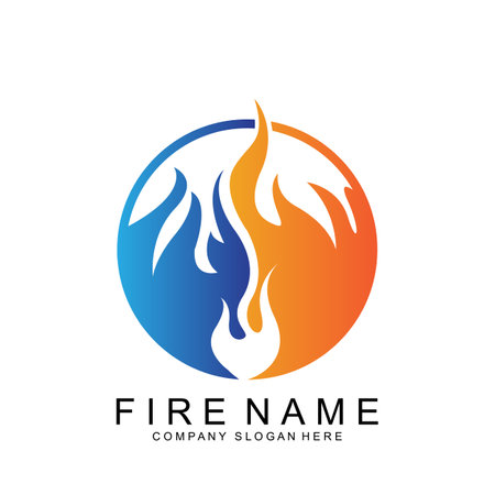 Burning Flame Logo Design, Product Brand Icon Illustrationのイラスト素材