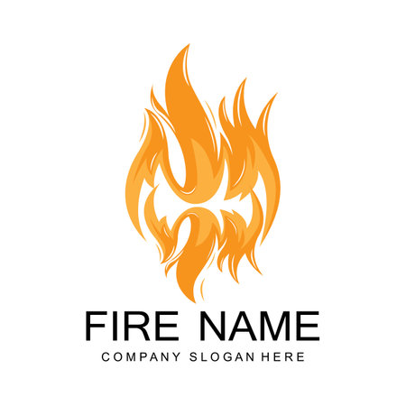 Burning Flame Logo Design, Product Brand Icon Illustrationのイラスト素材