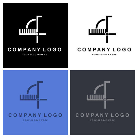 letter F logo, company brand initials design, sticker screen printing vector illustrationのイラスト素材