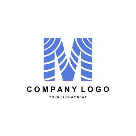 letter M logo, company brand initials design, sticker screen printing vector illustrationのイラスト素材
