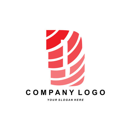 letter D logo, company brand initials design, sticker screen printing vector illustrationのイラスト素材