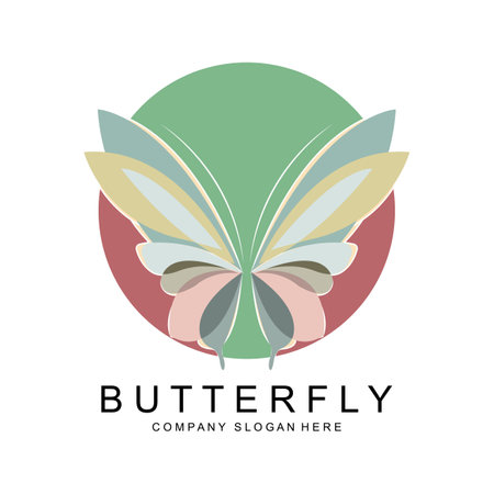 Butterfly Logo Design, Beautiful Flying Animal, Company Brand Icon Illustration, Screen Printing, Salonのイラスト素材
