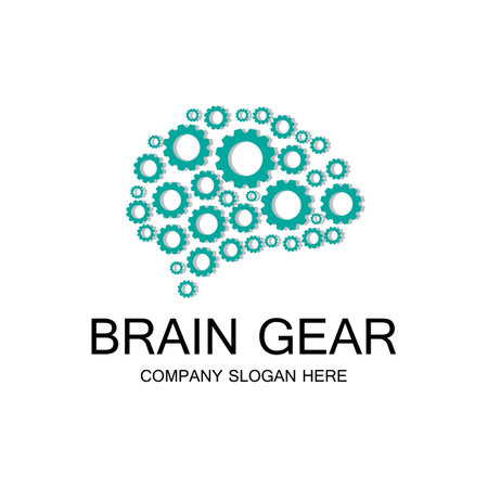 human intelligence brain logo vector designのイラスト素材