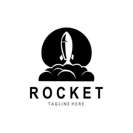 Rocket Logo Design, space exploration vehicleのイラスト素材