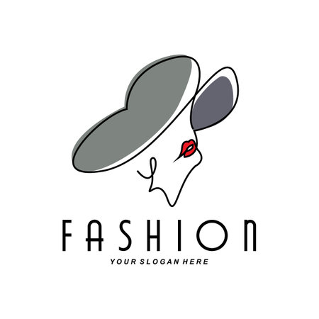 Women's Hat Logo Design Illustration Fashion beauty accessories, and product brand careのイラスト素材